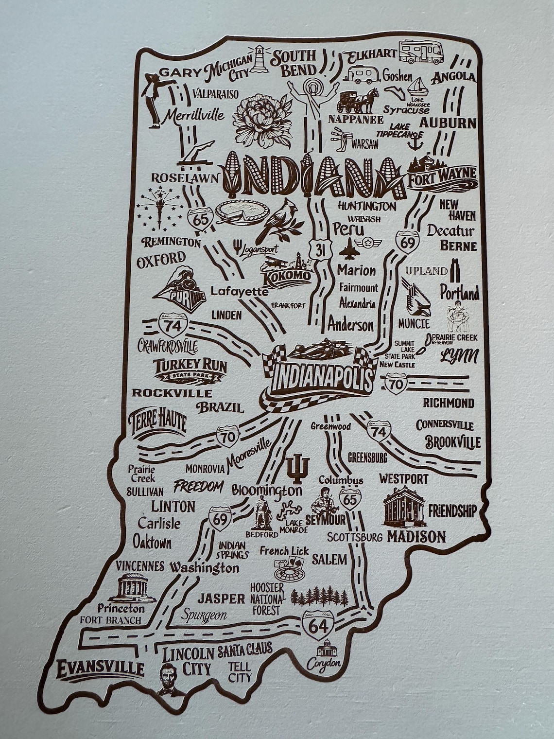 Indiana Map SVG | Indiana State Map Laser File | Svg Png Ai Eps Pdf ...