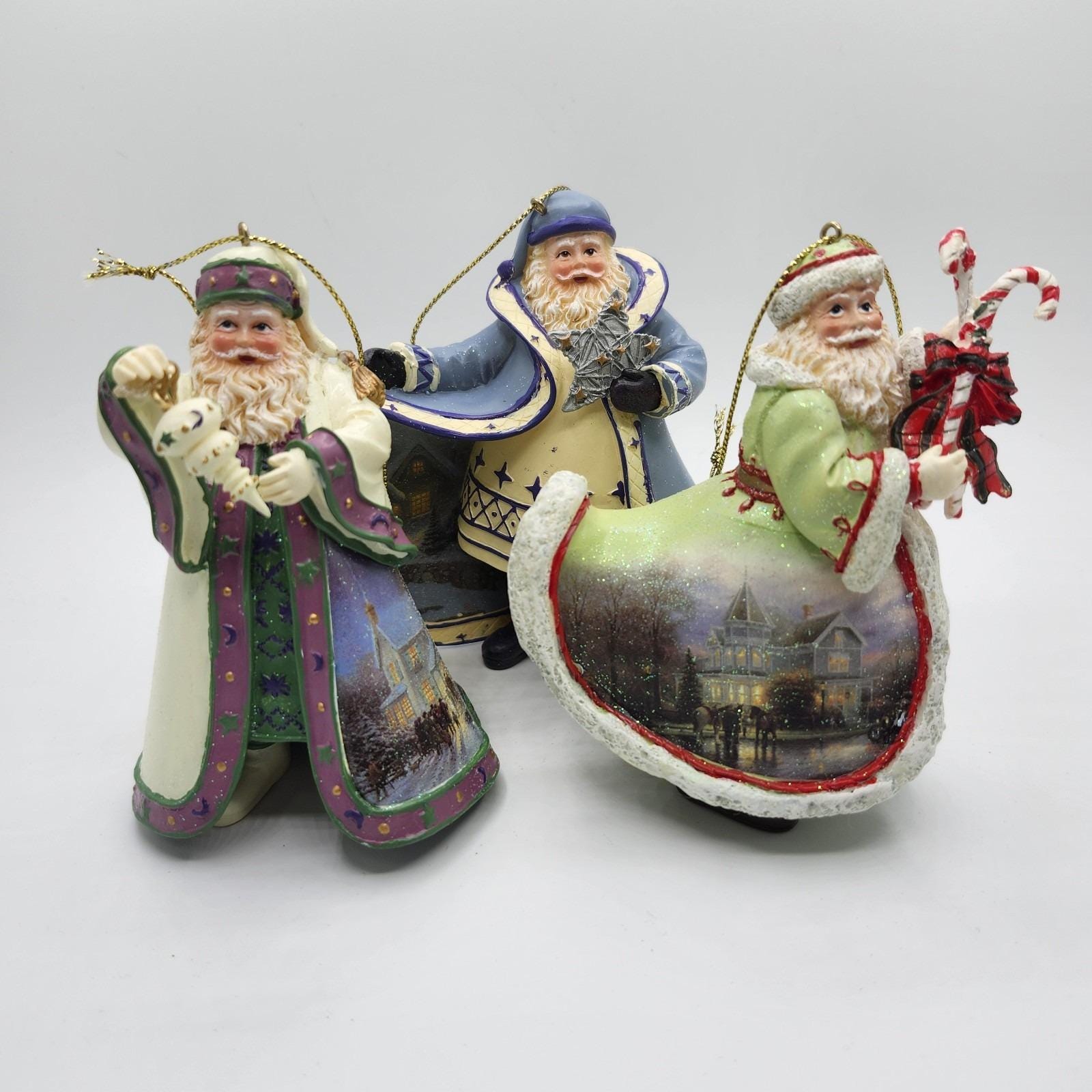 Thomas Kinkade Old World Santa Ornaments Set - Etsy