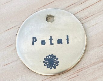 Pet Name Tag, Flower Pet Tag, Floral Dog Tag, Floral Cat Tag, Small Flower Puppy ID, Puppy ID Tag, Kitten ID Tag, Cute Pet Tag, Gepersonaliseerd