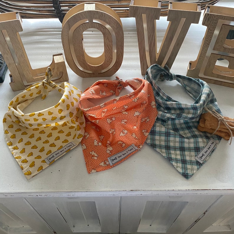 Blue Checker Plaid Dog Puppy Bandana Accessory Fashion Scarf Neckwear