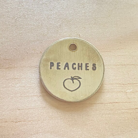 Peaches Dog ID Tag Dog Name Tag Silver ID Tag Pet Tag Pet Etsy New