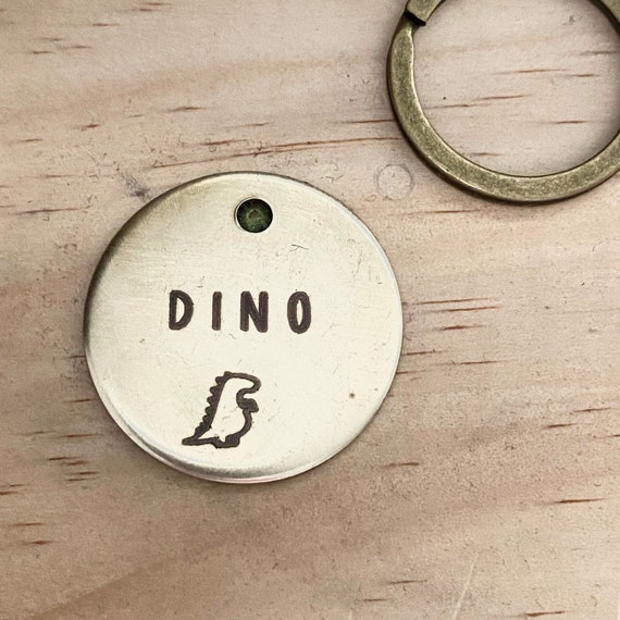 Dinosaur Dog Tag Dino Dog Tag Dino Pet Tag Dog Name Tag | Etsy