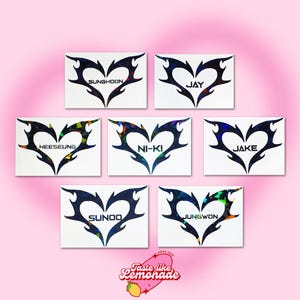 K-pop ENHYPEN Dark Blood Member Heart Lightstick Sticker Decal