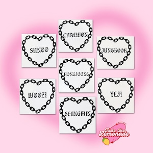 Sticker chaîne K-pop membre coeur PERSONNALISÉ