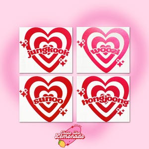 CUSTOM K-pop Member Layered Heart Lightstick Sticker Decal