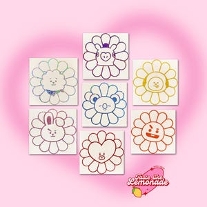 K-pop BTS BT21 Flower Sticker Decal