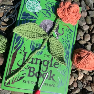 Handmade Crochet Rose Bookmark