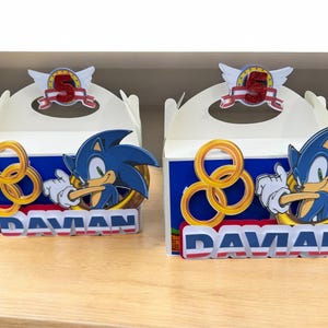 Sonic the Hedgehog Birthday Favor Boxes | Personalized Party Treat Boxes | Set of 12