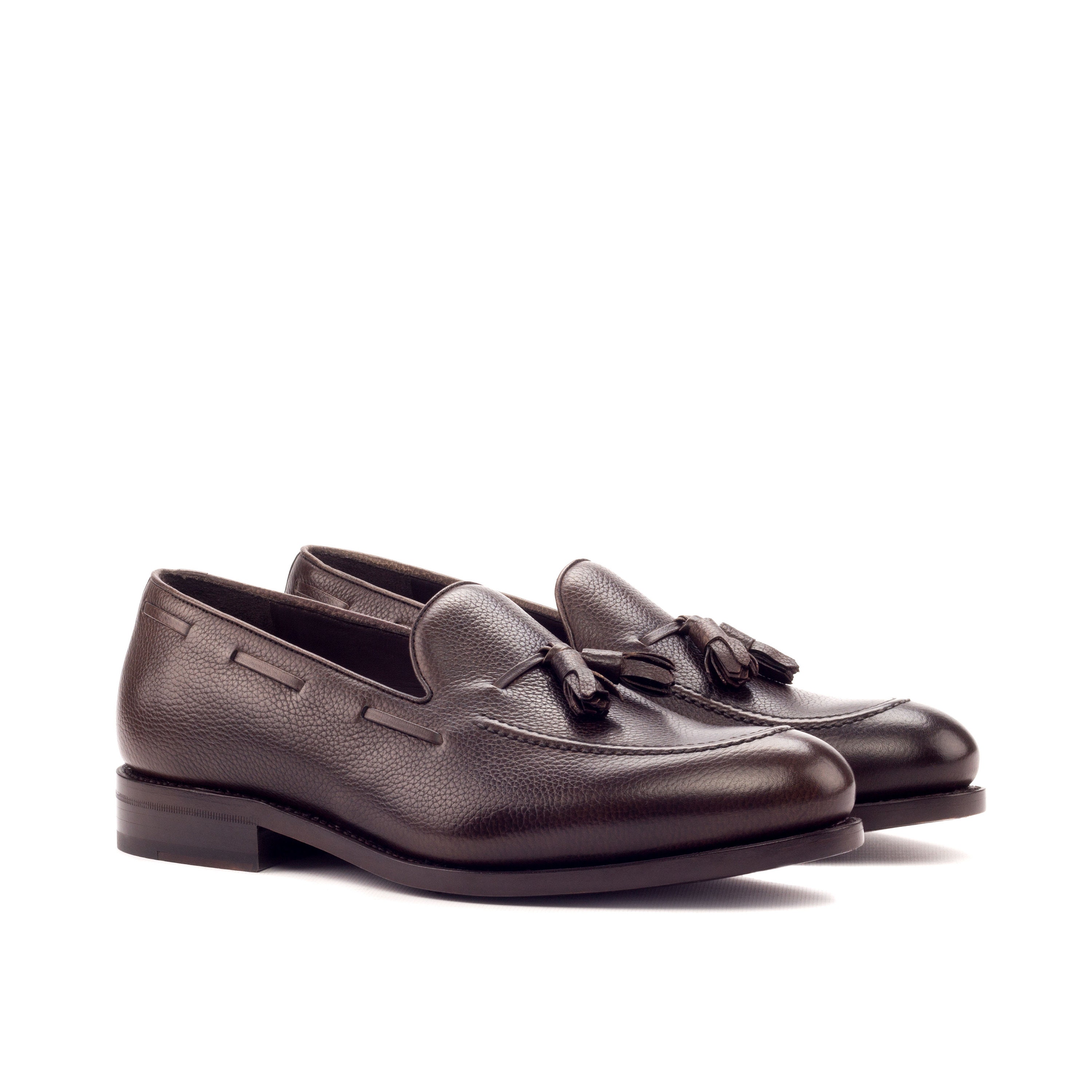 Brown Full-grain Leather Tassel Loafers 