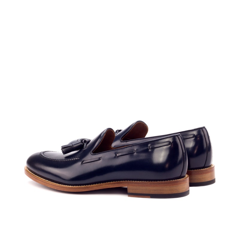 Box Calf Tassel Loafer in Navy