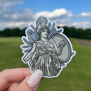 Autocollant du dieu grec Athéna ! Sticker vinyle résistant aux intempéries ! Déesse découpée