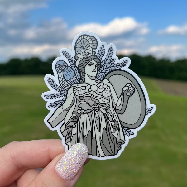 Athena Greek God Sticker! Weather proof vinyl sticker! Die cut goddess