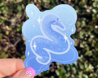 Magical Girl Blue Worm On A String Sticker! Adorable sticker! Weatherproof