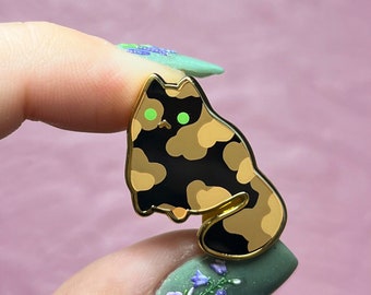 Mini tortoise shell Kitty Enamel Pin! Adorable tiny cat pin!