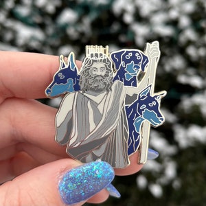 Hades Silver Enamel Pin! Greek god enamel pin