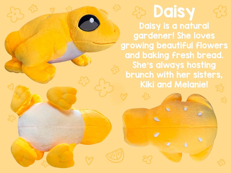 Fruit Frog Plushies! 12 Inch Frog Stuffed Animals! Strawberry Blueberry Kiwi Watermelon Orange Lemon Coconut Banana Grape Peach Daisy the Lemon