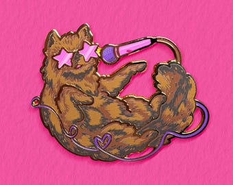 Singing Cat Donut Carl Enamel Pin! Cute kitty princess