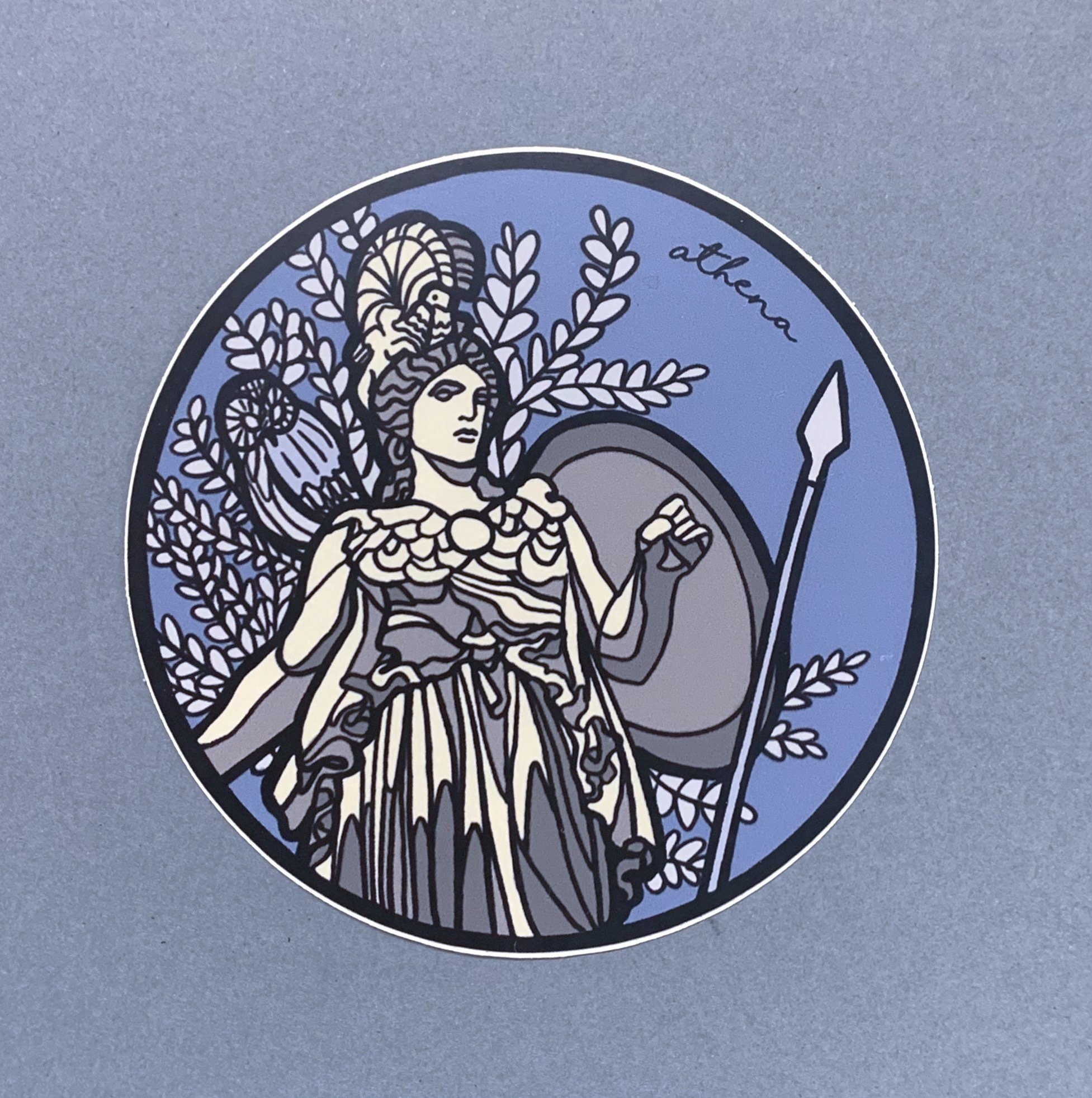 Athena Greek God Sticker Weather proof vinyl sticker Etsy