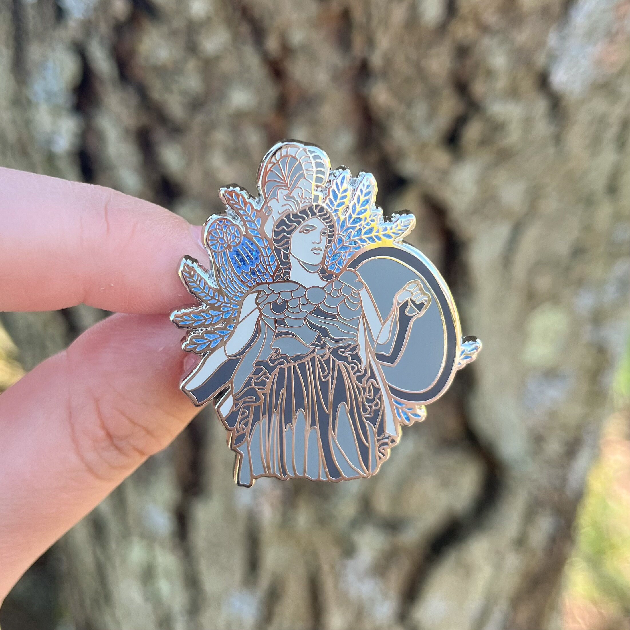 Athena Silver Enamel Pin! Greek God Enamel Pin - Etsy UK