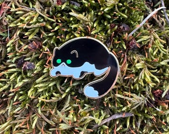 Pete the Mini Black and white kitty Enamel Pin! Adorable tiny cat pin!