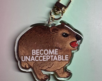 Hyrax Adorable double sided acrylic keychain! Become unacceptable!