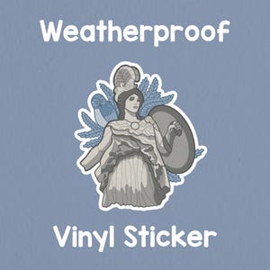 Athena Greek God Sticker! Weather proof vinyl sticker! Die cut goddess