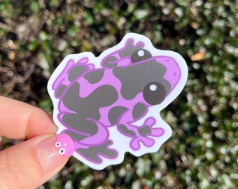 Purple Poison Dart Frog Sticker! Weatherproof Art Sticker! Adorable