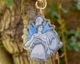 Gorgeous Athena Greek goddess double sided acrylic keychain!