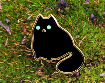 Mini Black Kitty Enamel Pin! Adorable tiny cat pin!