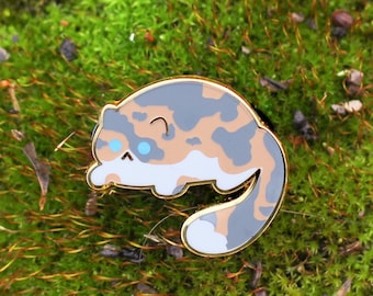 Mini Diluted Calico Kitty Enamel Pin! Adorable tiny cat pin!