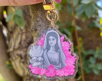 Gorgeous Persephone Greek goddess double sided acrylic keychain!