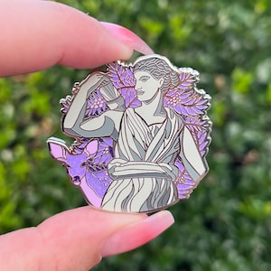 Artemis Silver Enamel Pin! Greek god enamel pin