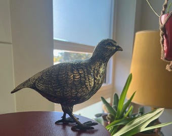 9-calowa złota malowana figurka/statua przepiórki MCM