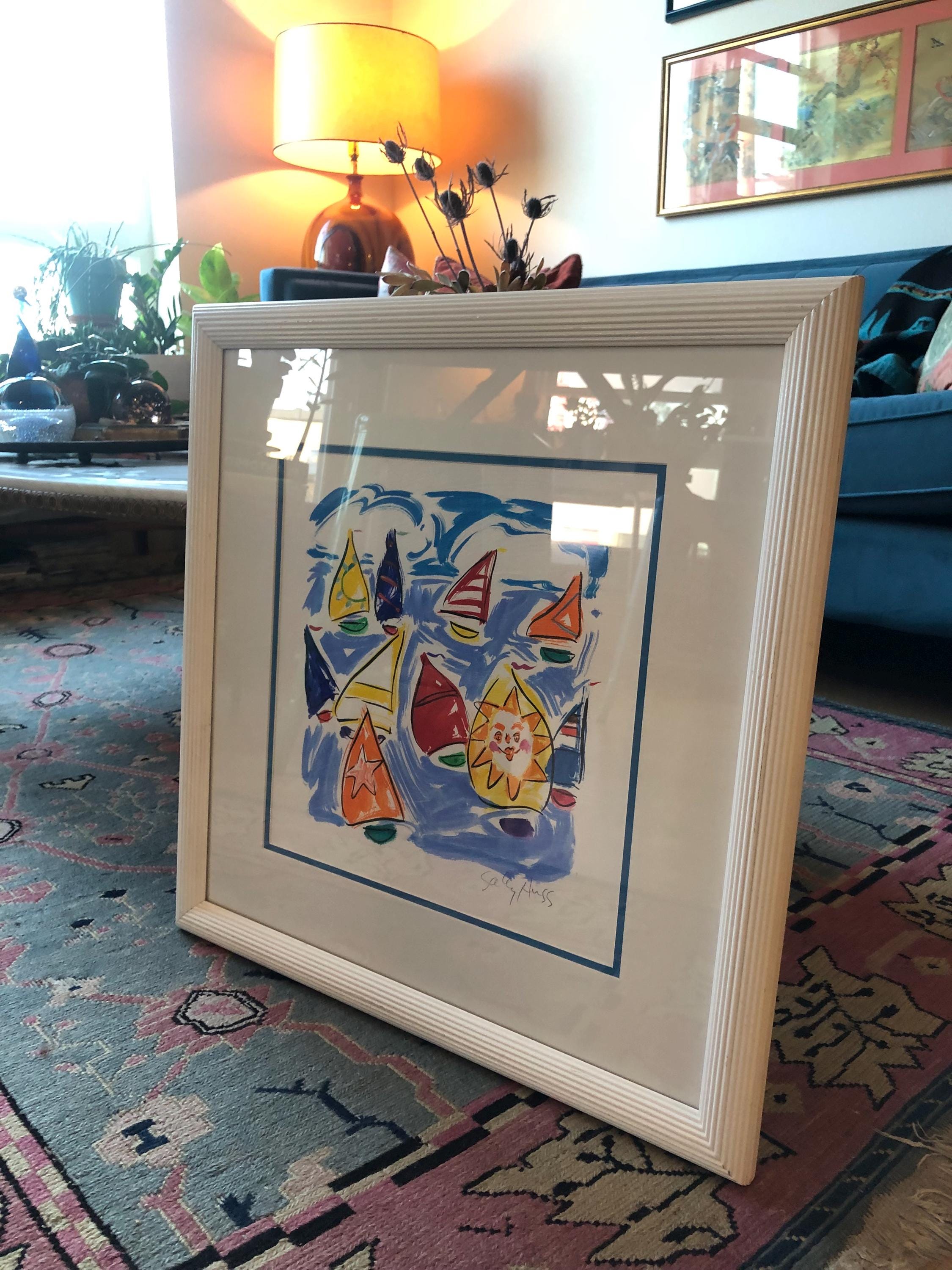 Original Oil on Canvas Sally Huss Painting of Happy Sailboats - Etsy