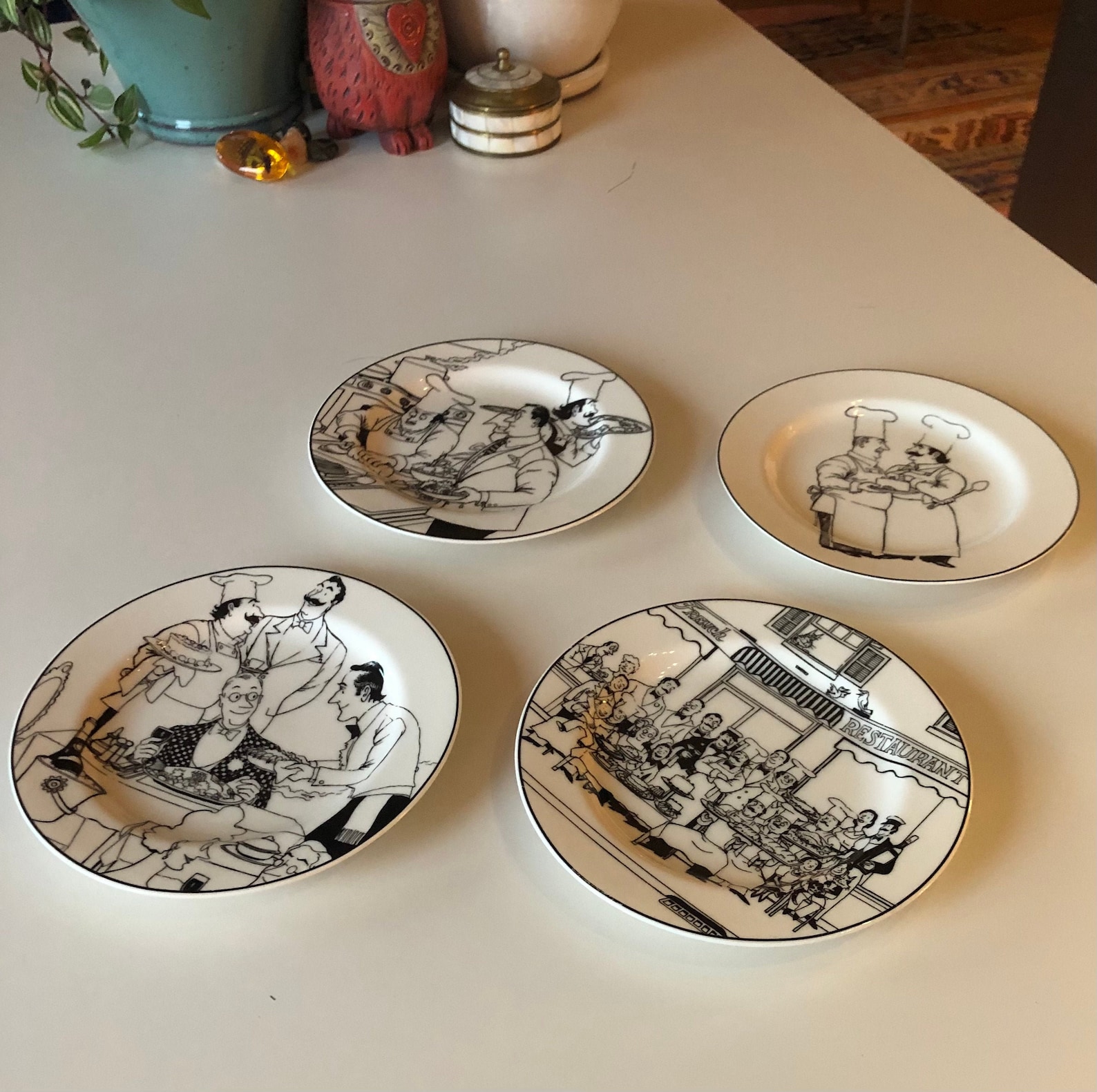 Set of Four EPOCH Le Restaurant Salad Plates Fun Etsy