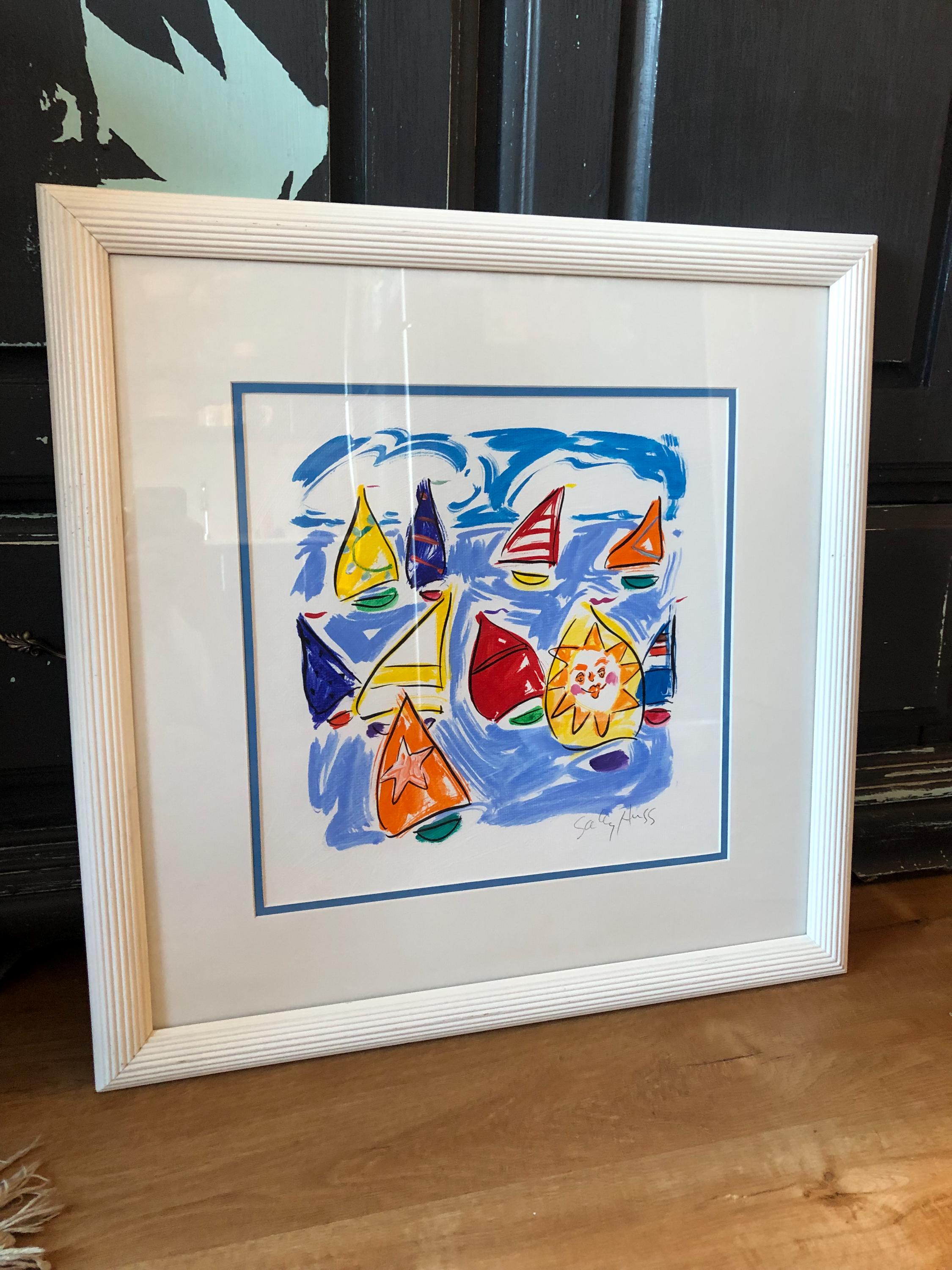 Original Oil on Canvas Sally Huss Painting of Happy Sailboats - Etsy