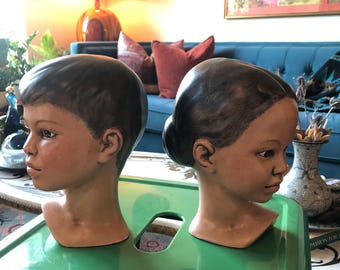 Estátuas infantis de cerâmica vintage da Holland Mold, década de 1960.