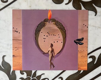 PÁSSAROS DO AMOR ~ Arte original em colagem de papel feita à mão / 23,5 x 28,5 cm