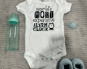World's Most Expensive Alarm Clock Short Sleeve Onesie