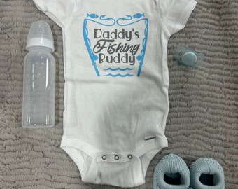 Daddy's Fishing Buddy Short Sleeve Onesie