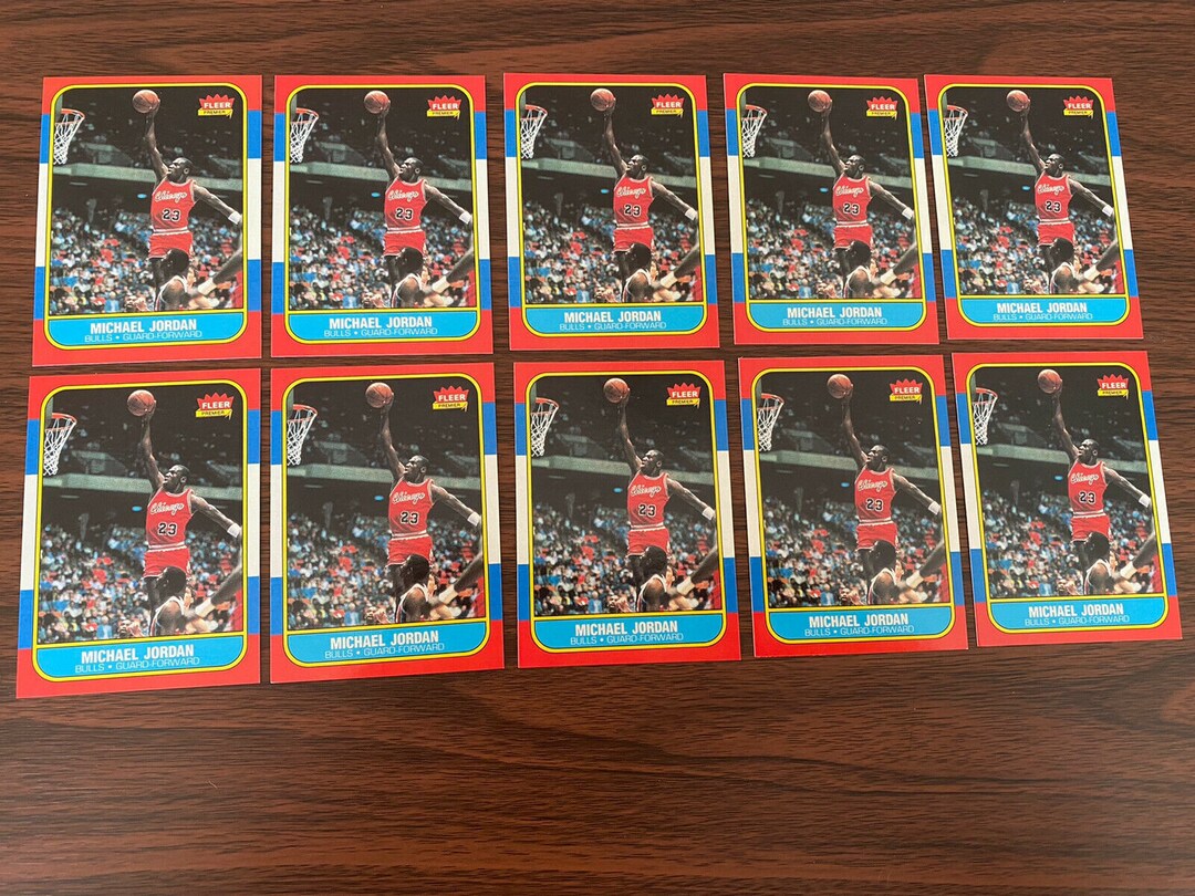 10 Michael Jordan 1986 Fleer Basketball Rookie Card Reprints Novelty