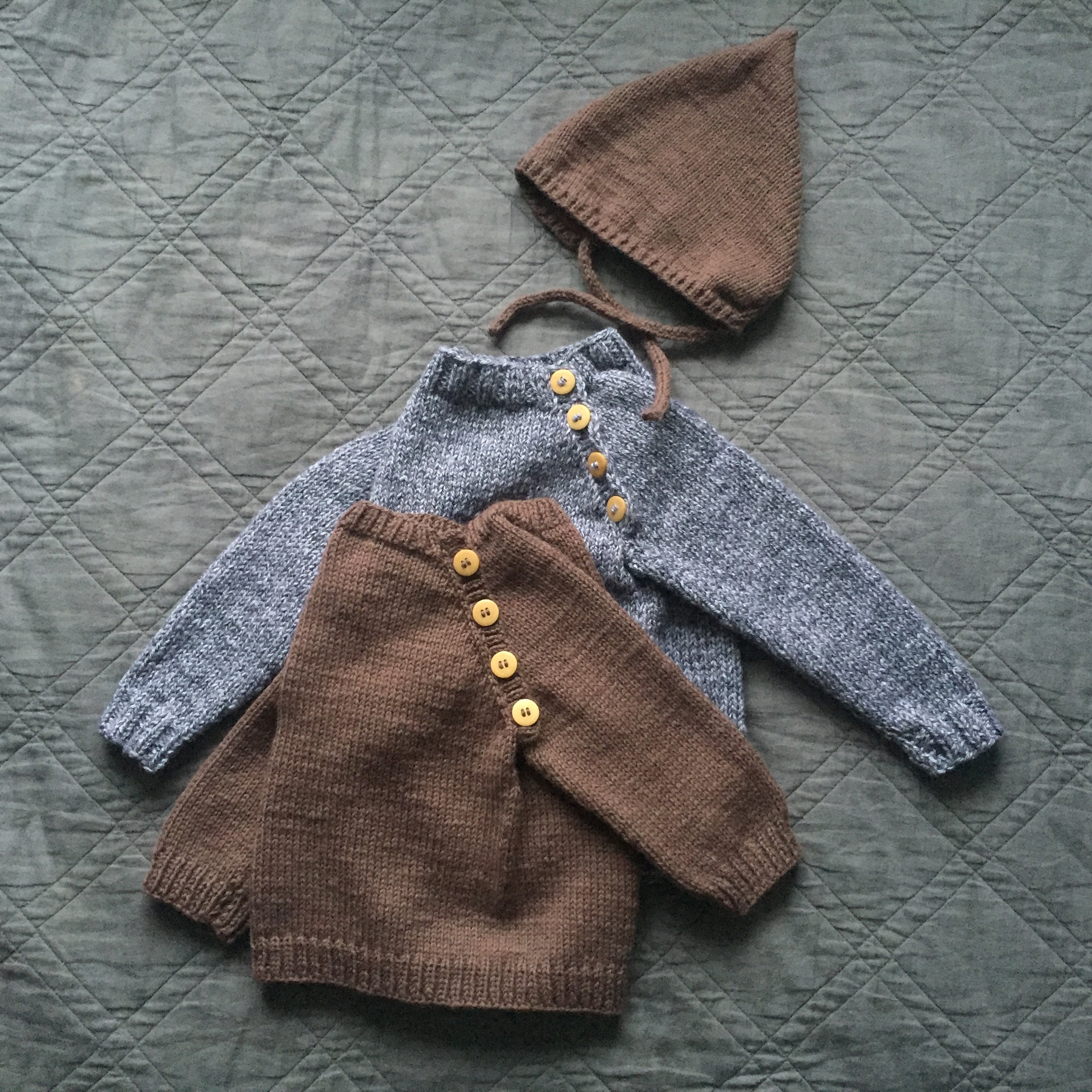 Sweater with side buttons hand knit / wool / knits for babies Etsy