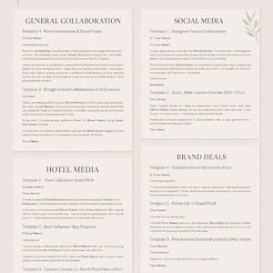 12 Collaboration Email Templates | Brand Deal, UGC, Hotel Pitch, | Followups And More! Canva Editable PDF | Digital Download