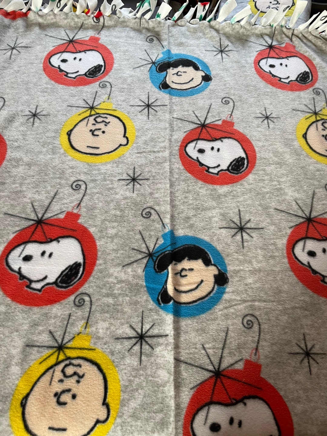 Fleece Fabric Tied Edges Fringe Blanket Etsy