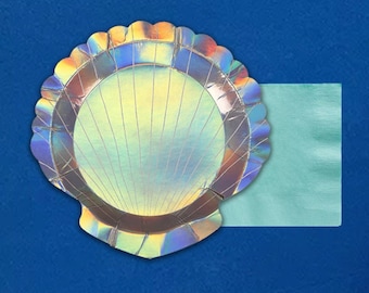 Seashell Party Plates | Mermaid Party Tableware | Shell Plates Meri Meri | Set of 8