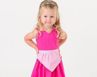 Sleeping Beauty Costume Dress for Kids | Dress Up Apron | Aurora Dress Costume for Toddlers Girls | Disney Princess Costume Dress