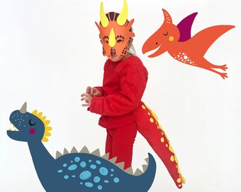 Dinosaur Costume for Kids | Dinosaur Tail + Mask | Halloween Costume for Kids | Birthday Party Favors for Boys + Girls