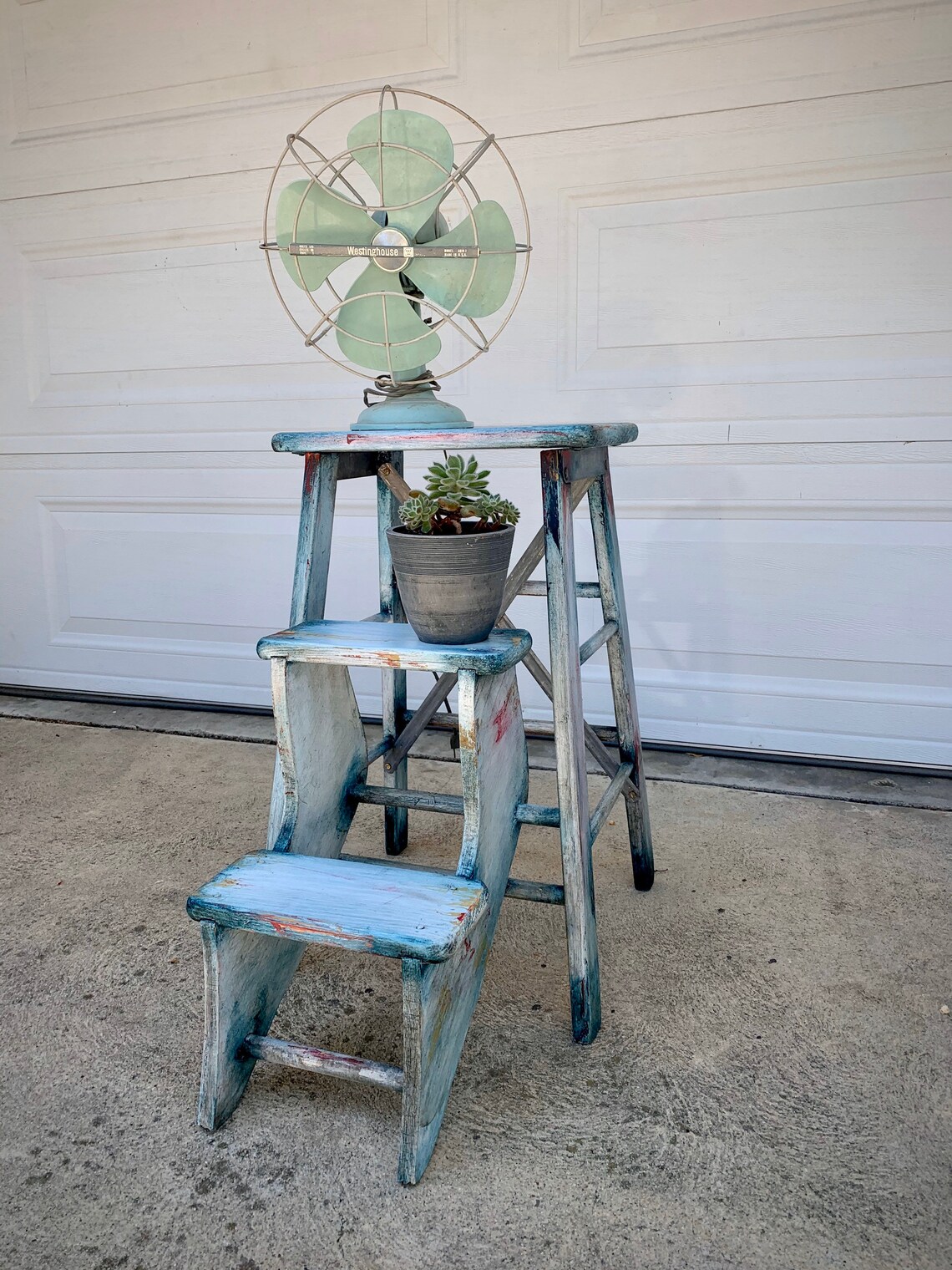 SOLD Vintage Distressed Step Stool - Etsy