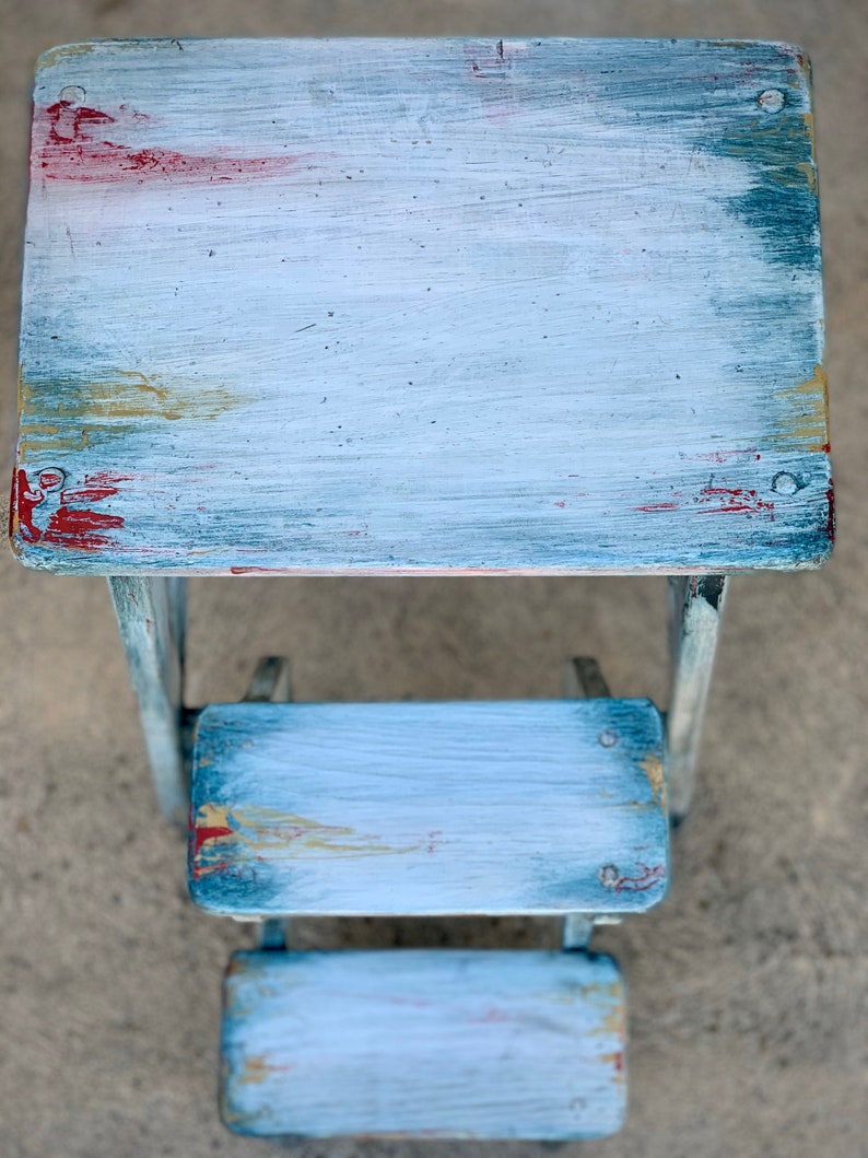 SOLD Vintage Distressed Step Stool - Etsy