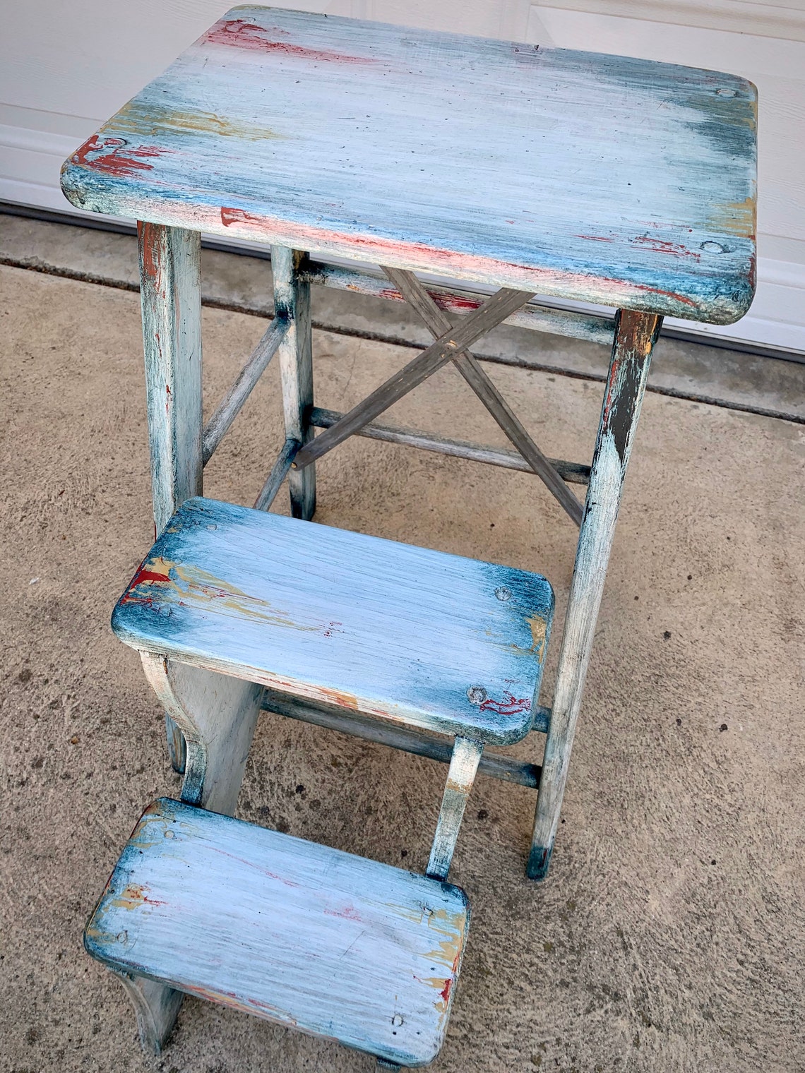 SOLD Vintage Distressed Step Stool - Etsy